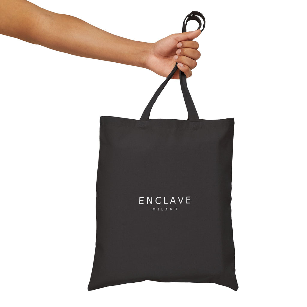 Enclave Milano Canvas Tote Bag — Minimalist Black Cotton Shopper