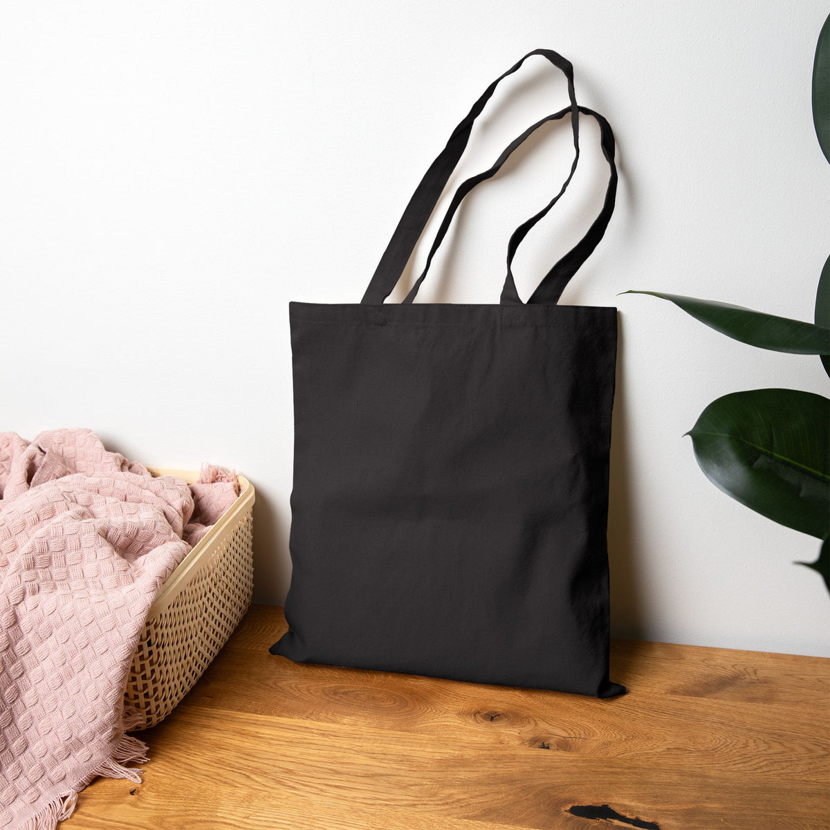 Enclave Milano Canvas Tote Bag — Minimalist Black Cotton Shopper